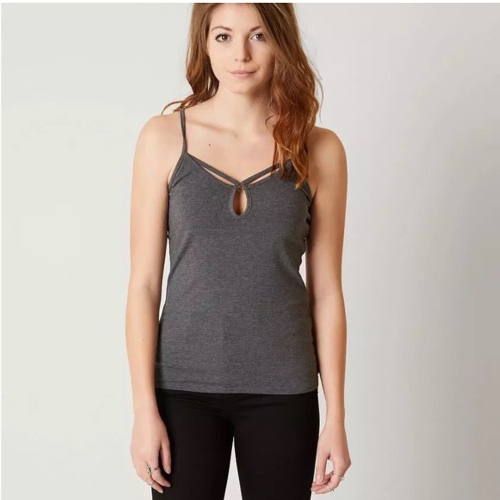 Buckle Charcoal Strappy Tank Top